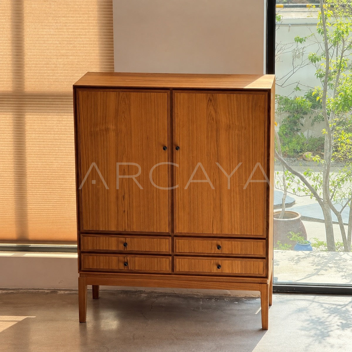 Burmese Teak Tea Room Two Door Cabinet