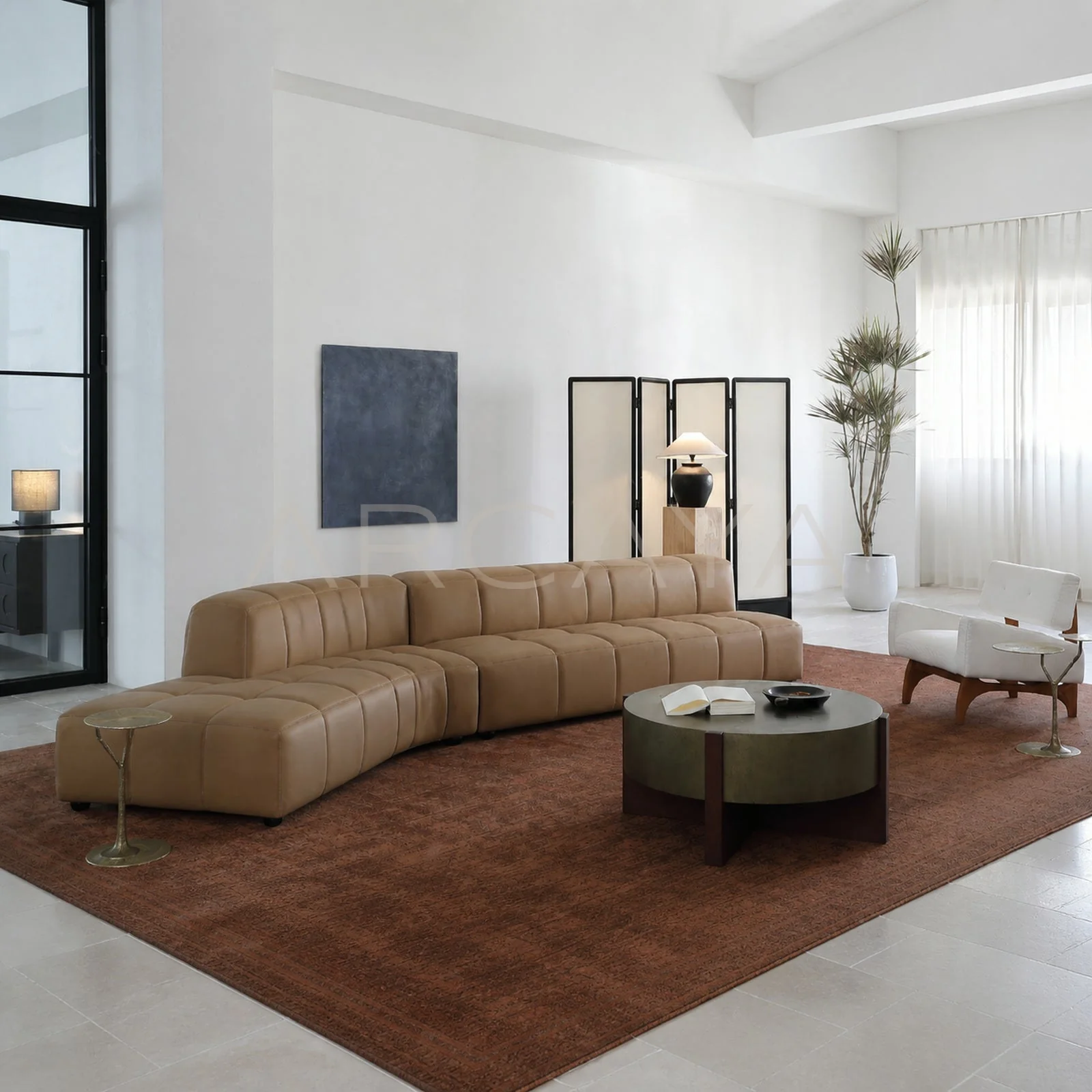 Elodie Cedar Straight Sofa - front view 01