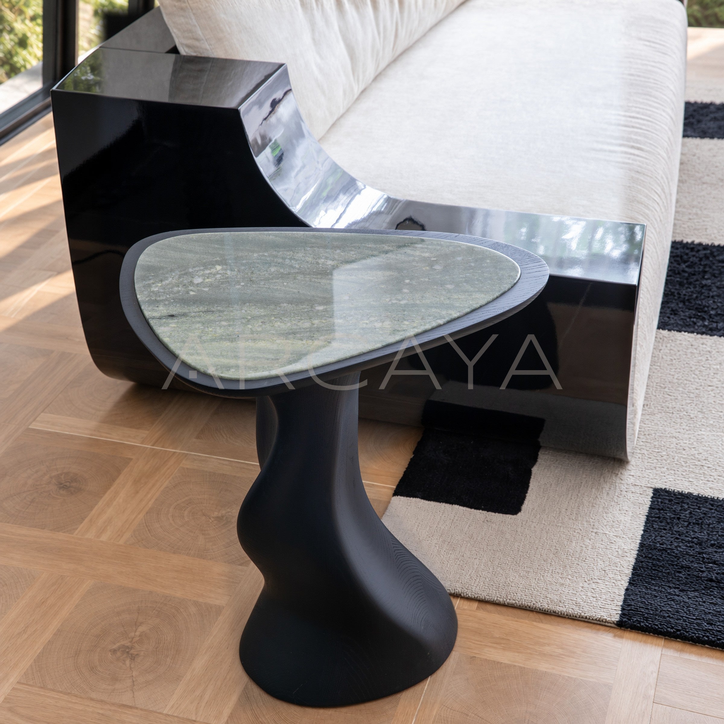 Green Stone Liquid Sculpture Table
