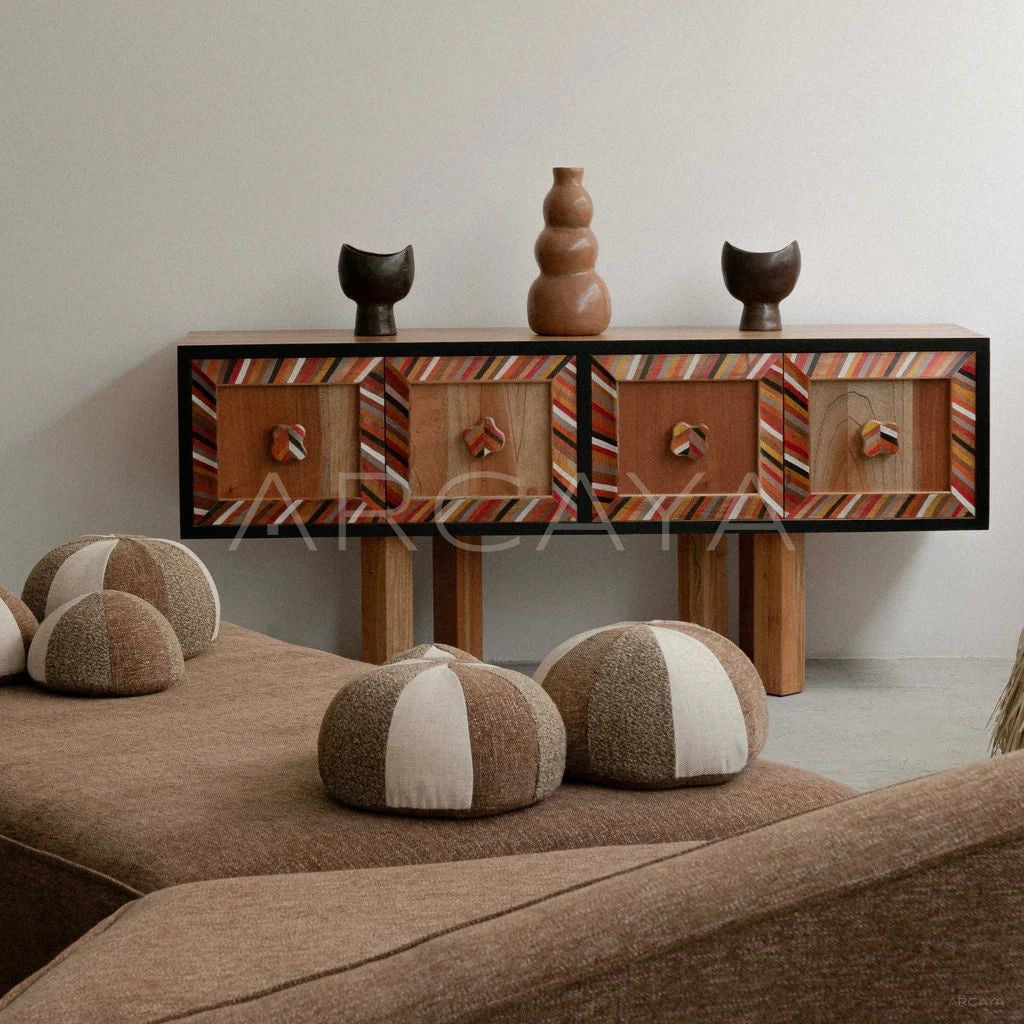 Yiduo Hand Painted Solid Wood Sideboard - scene
