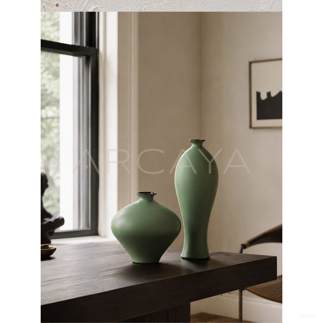 New Chinese Matte Celadon Ceramic Vase - scene