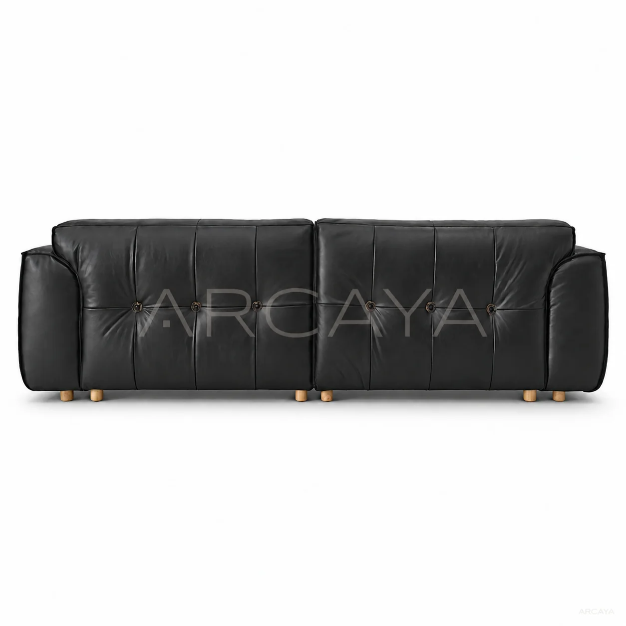 Juno Ash Straight Sofa - product view with realistic grounded contact shadow
