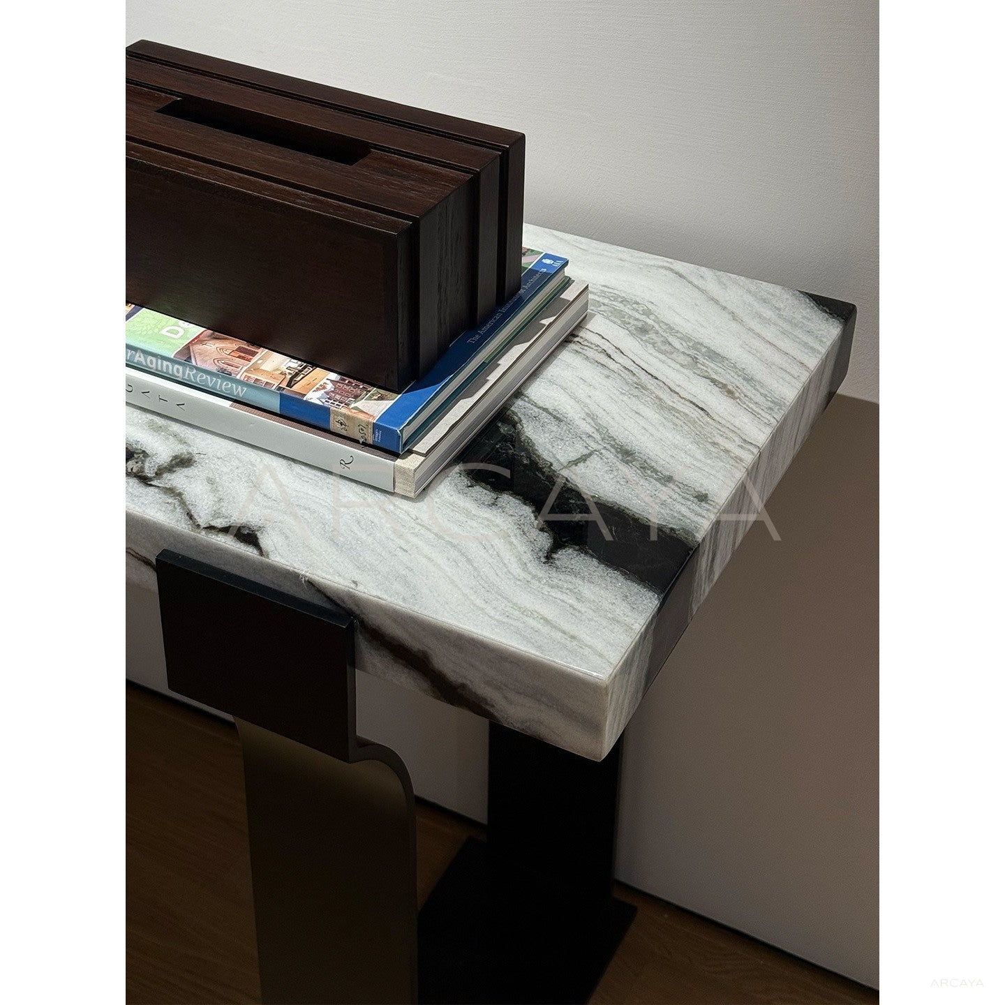 Black White Textured Entryway Table - scene