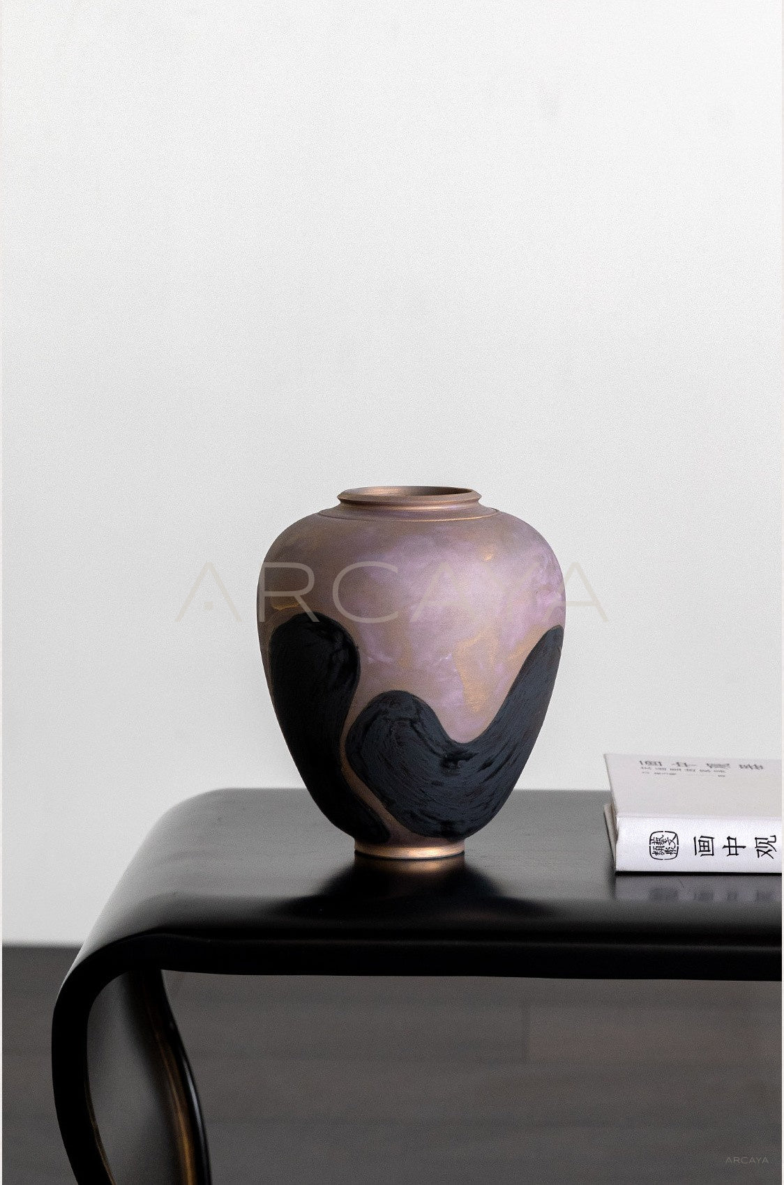 Hand Painted Blurred Ceramic Vase - scene