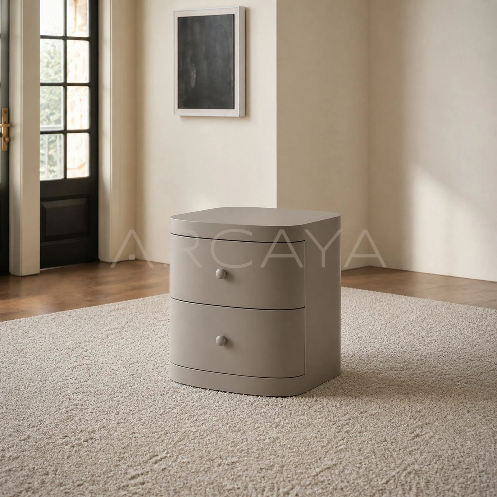 Celine Noir Nightstand - front view 01