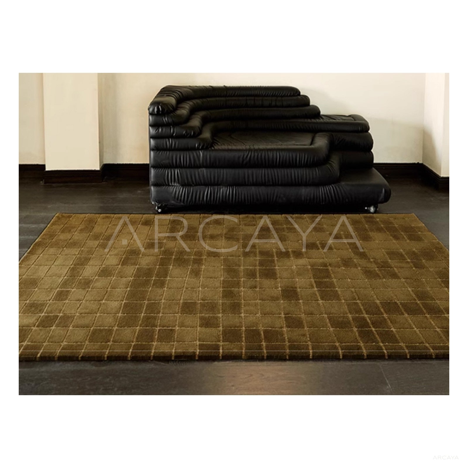 Olive Fine Check Rug Dsm P004 C03