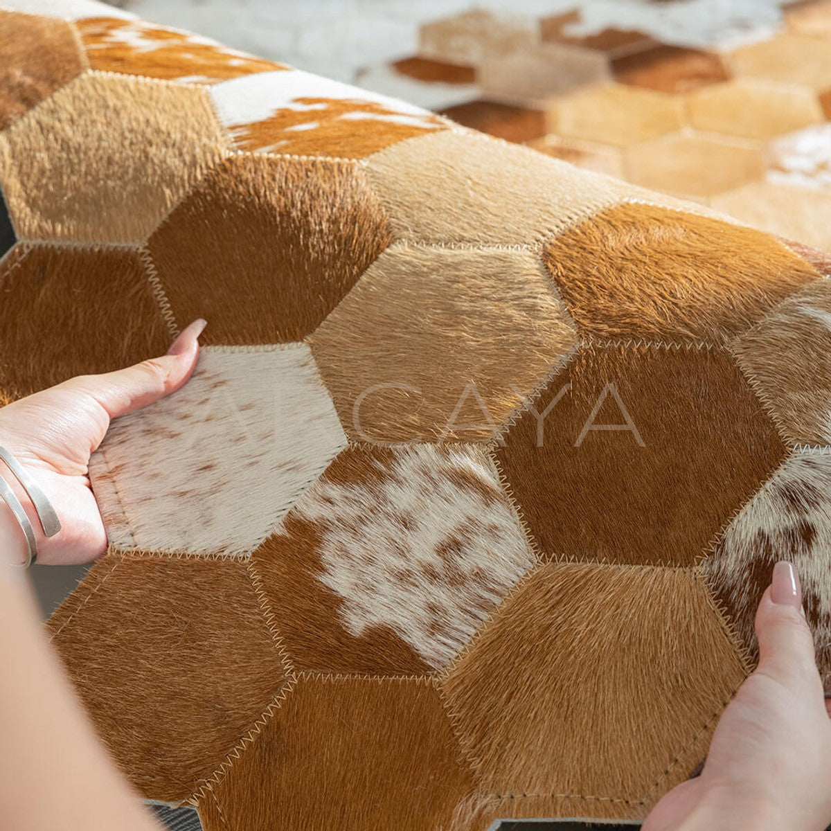 Stain Resistant Cowhide Rug - scene