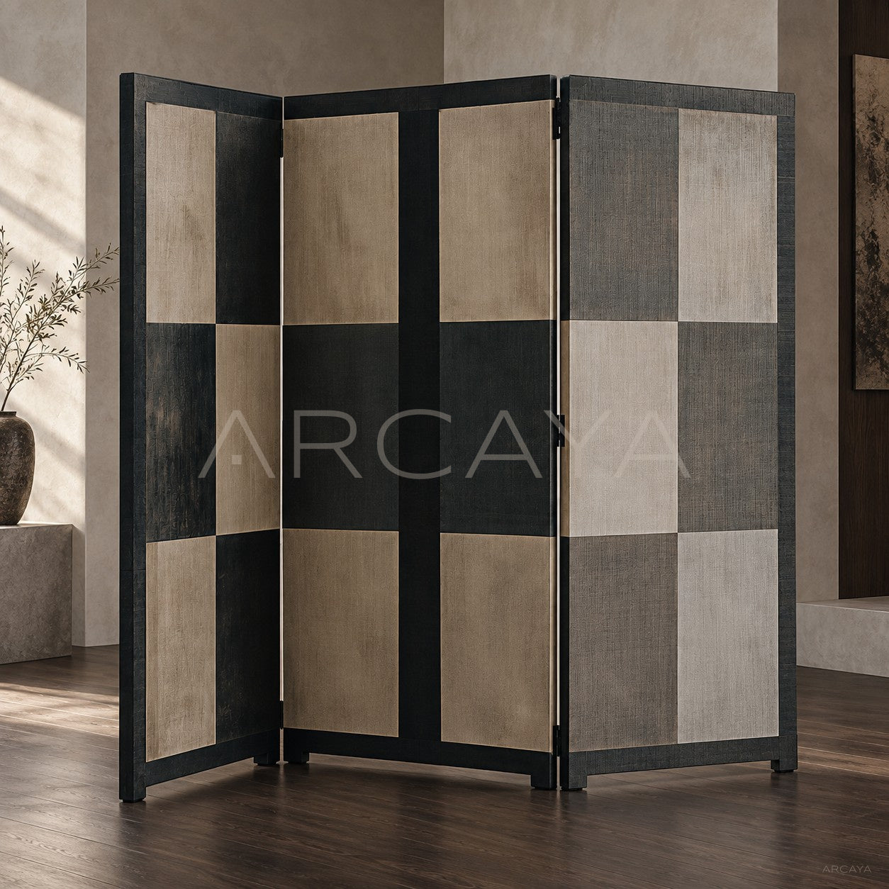 Geometric Oriental Folding Screen