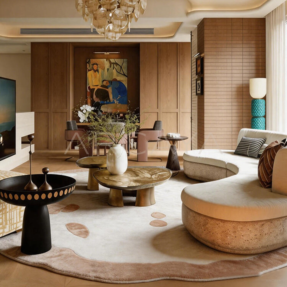 Irregular Organic Shaped Rug - scene