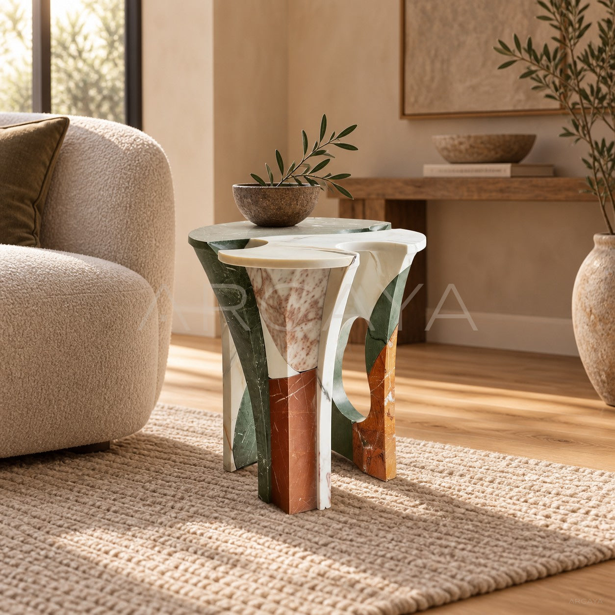 Yeshi Smelted Stone Side Table