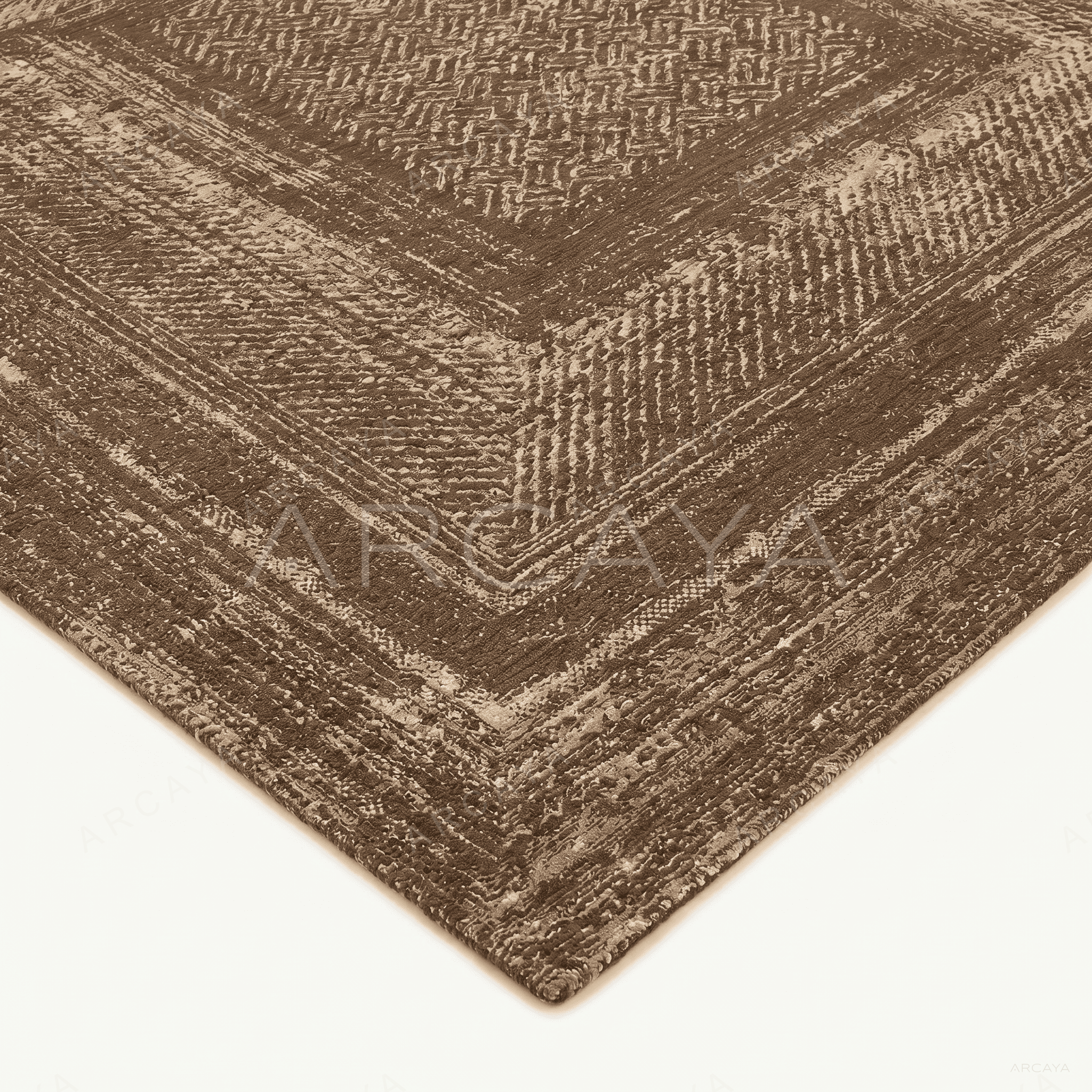 Faded Geometric Bordered Area Rug