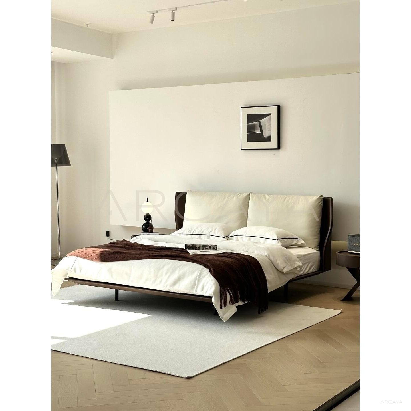 Alice Italian Minimalist Bed - scene