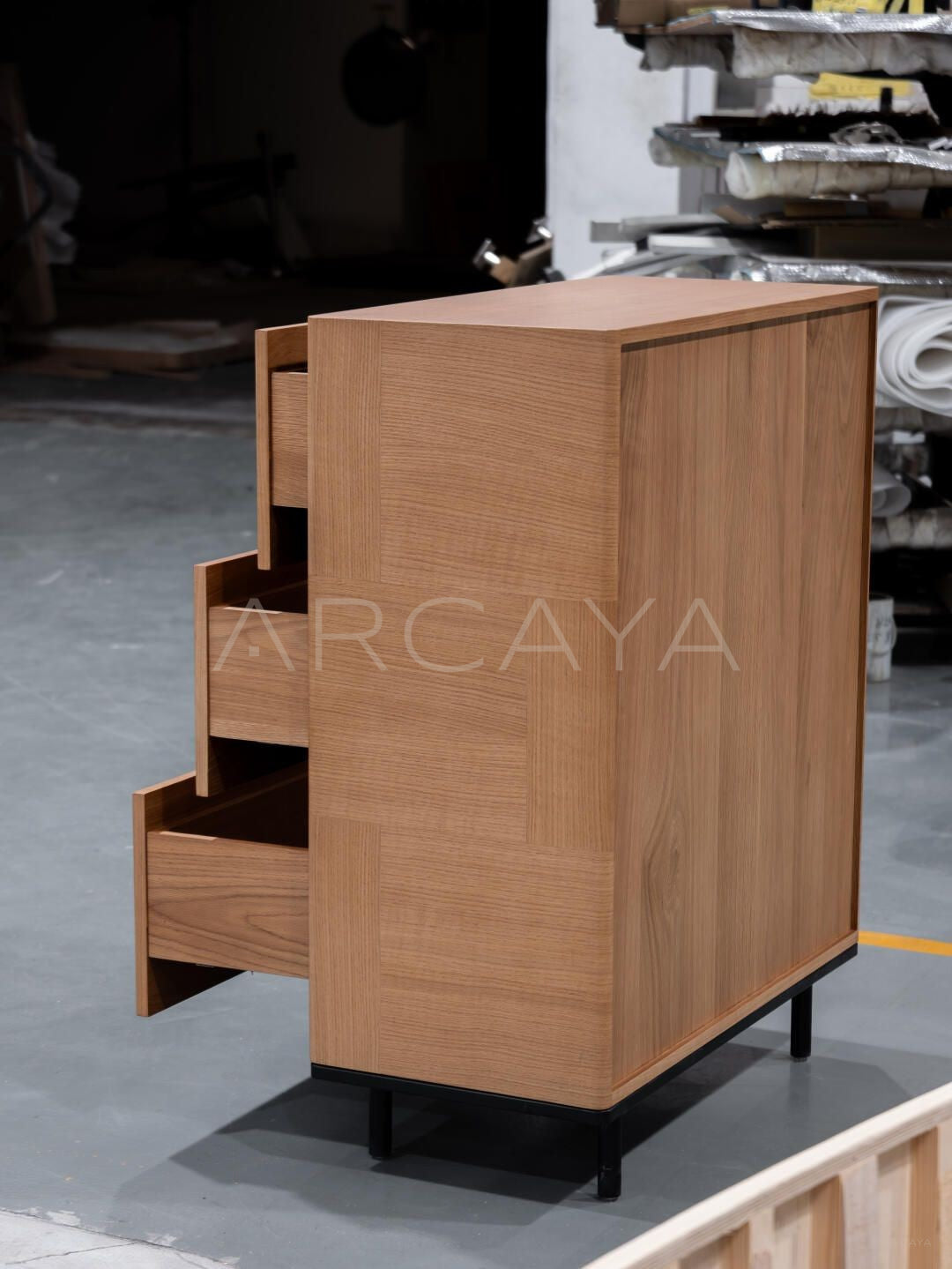 Natural Wood Mid Century Cabinet - scene