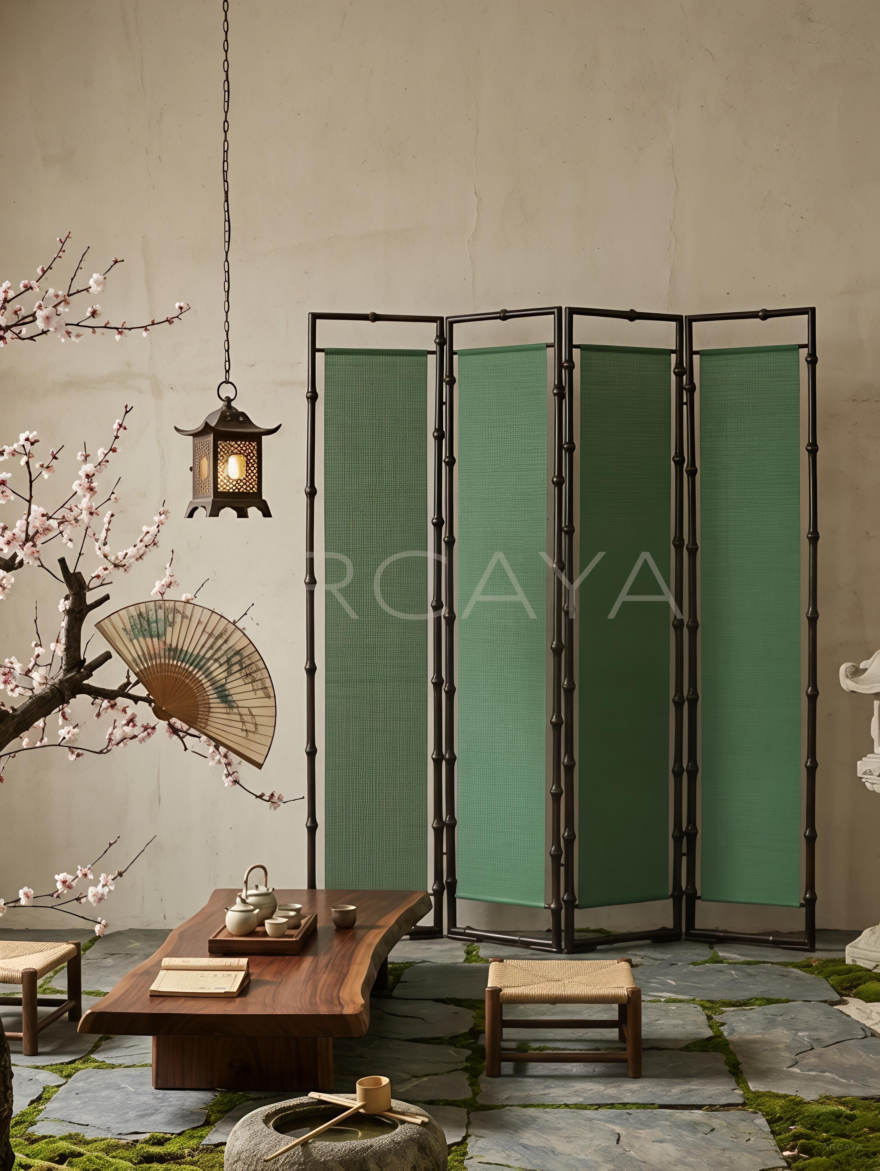 Green Song Aesthetic Folding Screen - scene