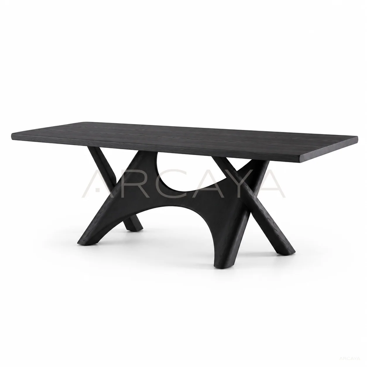 Sable Cedar Dining Table - product view on a white background 01
