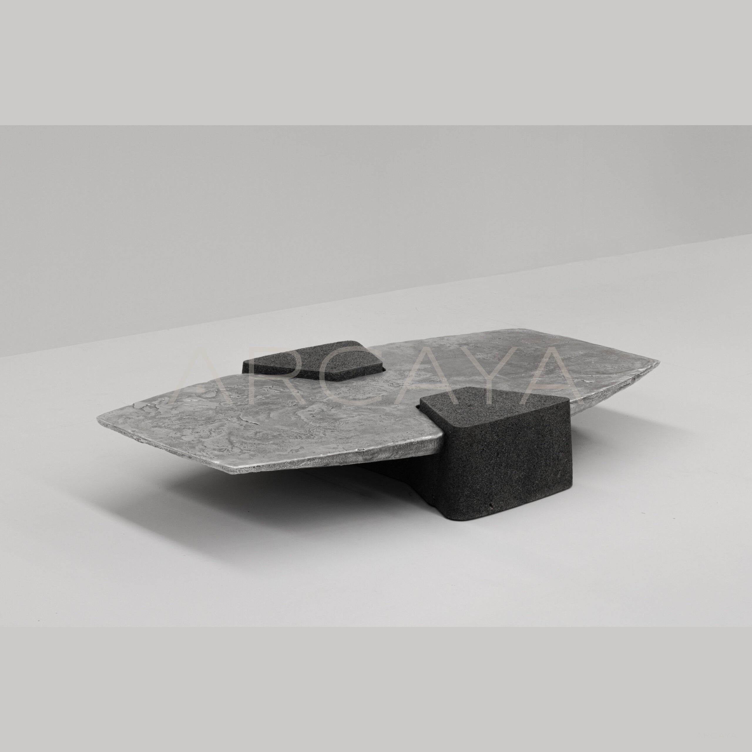 Exhuma Cast Metal Volcanic Stone Coffee Table
