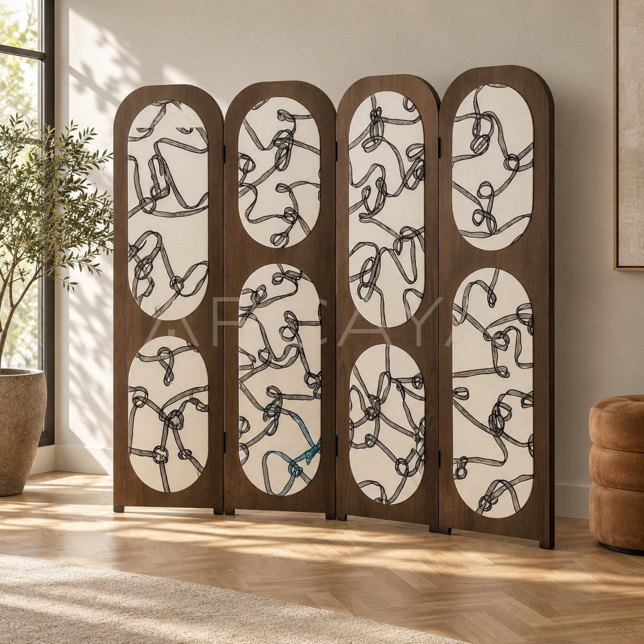 French Folding Screen Living Room Backdrop