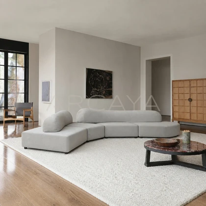 Della Stone Straight Sofa - product view 01
