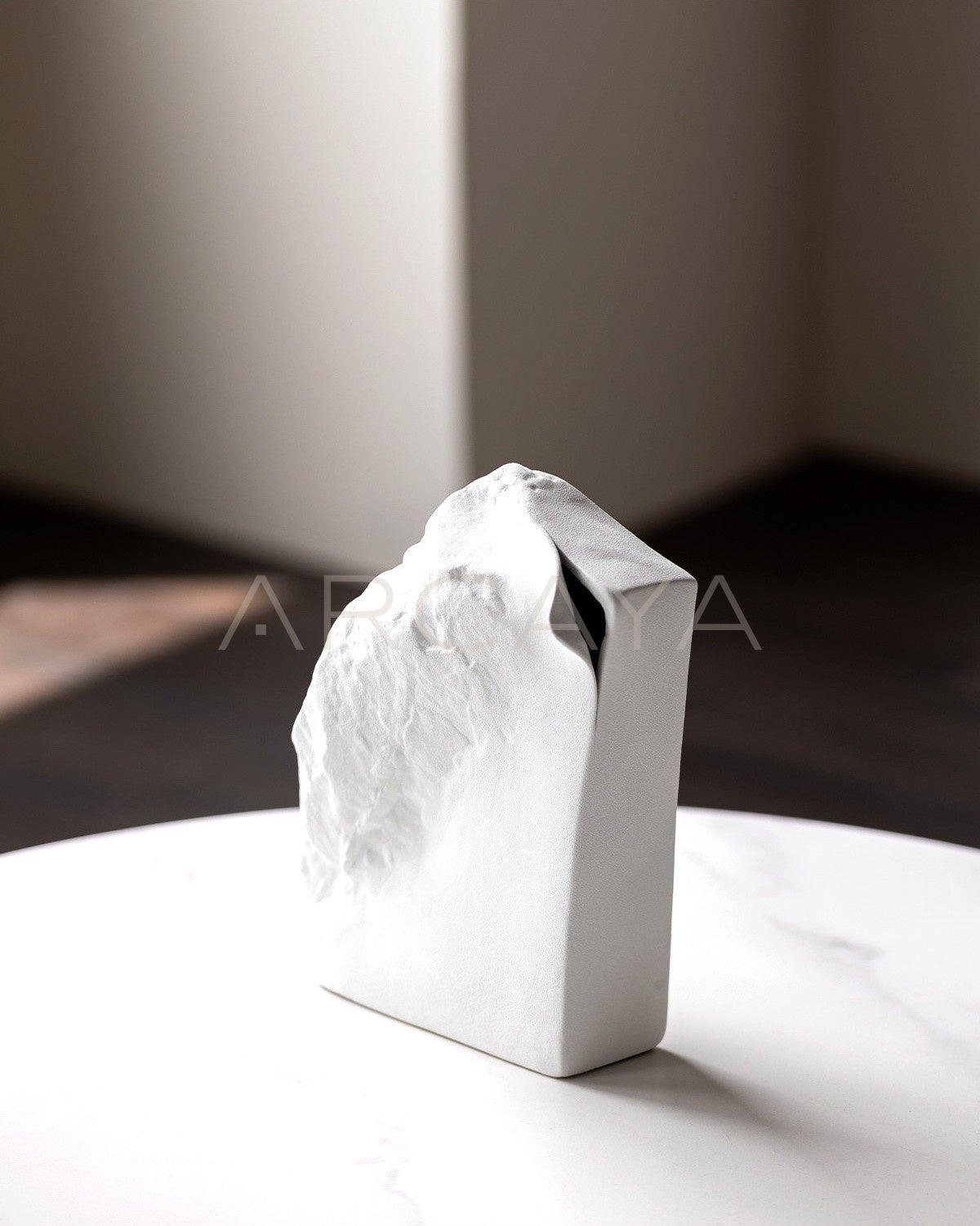 Black White Rock Texture Ceramic Vase - scene