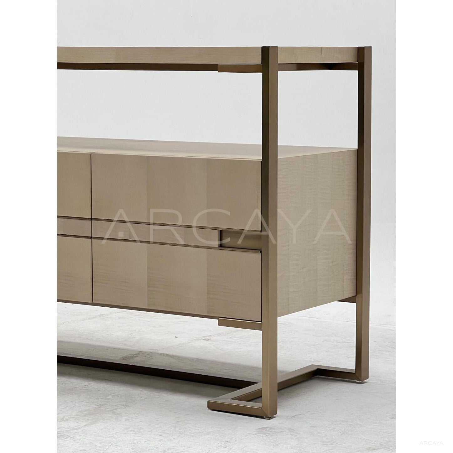 Italian Veneer Metal Frame Tv Stand - scene