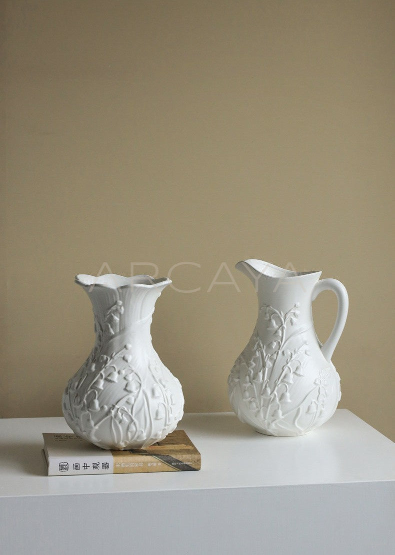 Relief Lily Of The Valley Ceramic Vase - scene