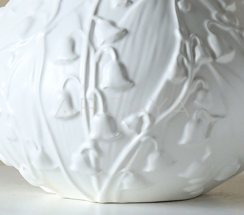 Relief Lily Of The Valley Ceramic Vase - scene