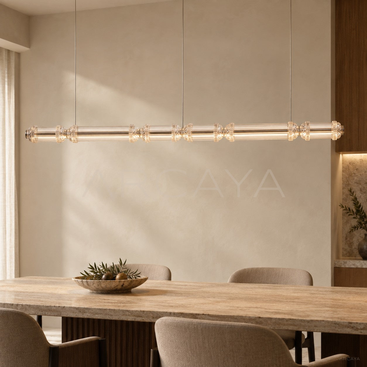Linear Clear Bamboo Joint Pendant Light 96336