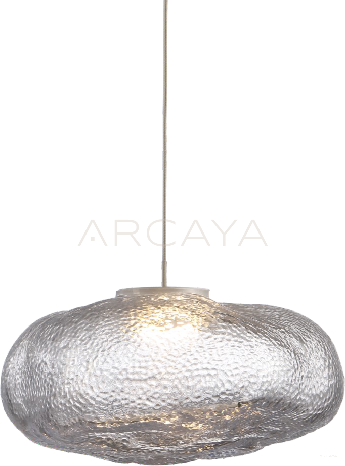 Textured Glass Disc Pendant Light 54103 - scene