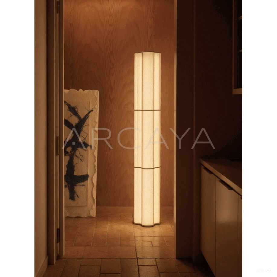 Vertical Stripe Fabric Floor Lamp