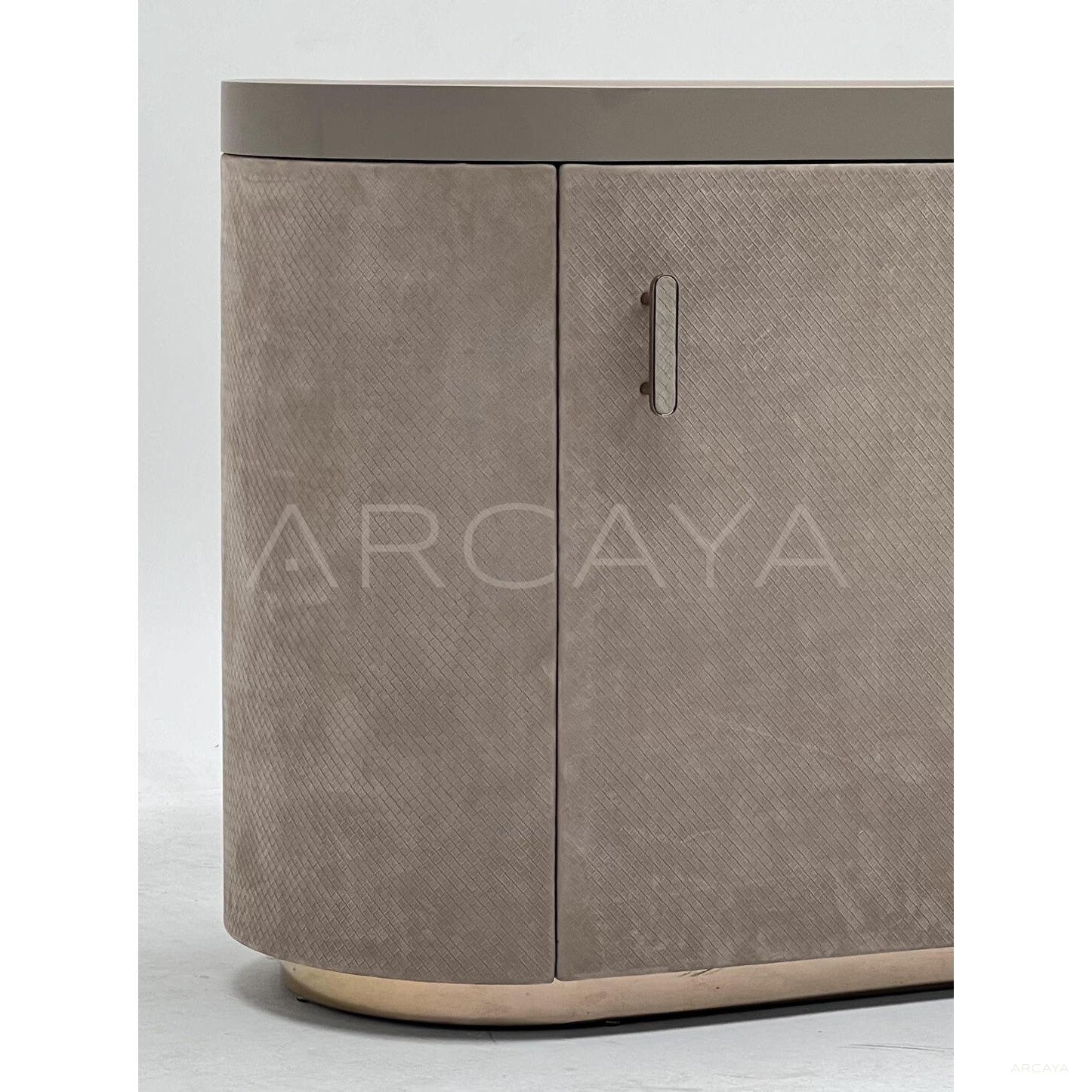 Diamond Velvet Curved Stone Sideboard - scene