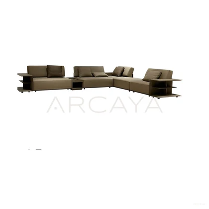 Orla Terra Straight Sofa - product view on a white background 01