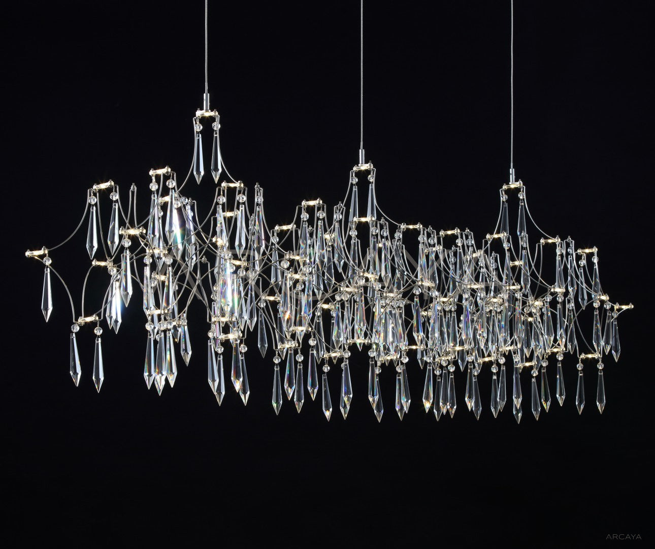 Linear Crystal Chain Web Pendant Light 97244 - scene