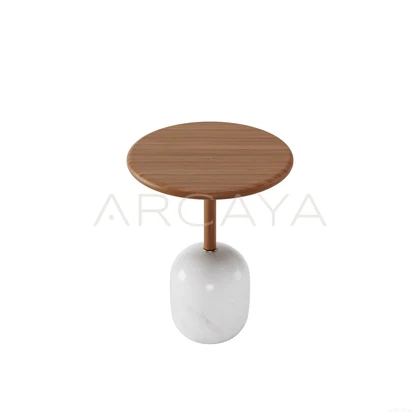 Bottini Marble Wood-Grain Side Table — view 01