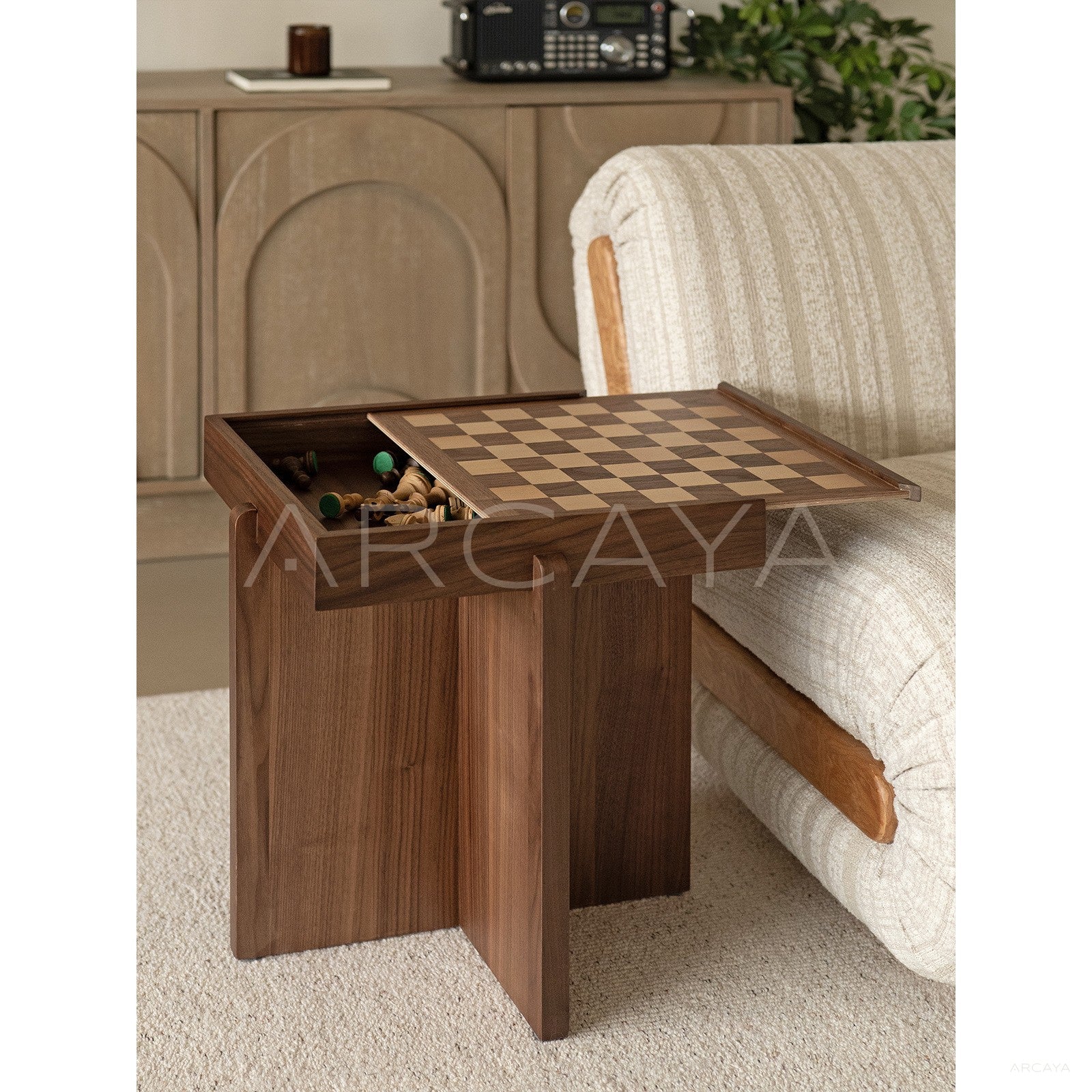 Checkerboard Small Side Table - scene
