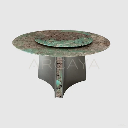 Nola Linen Dining Table - front view 04