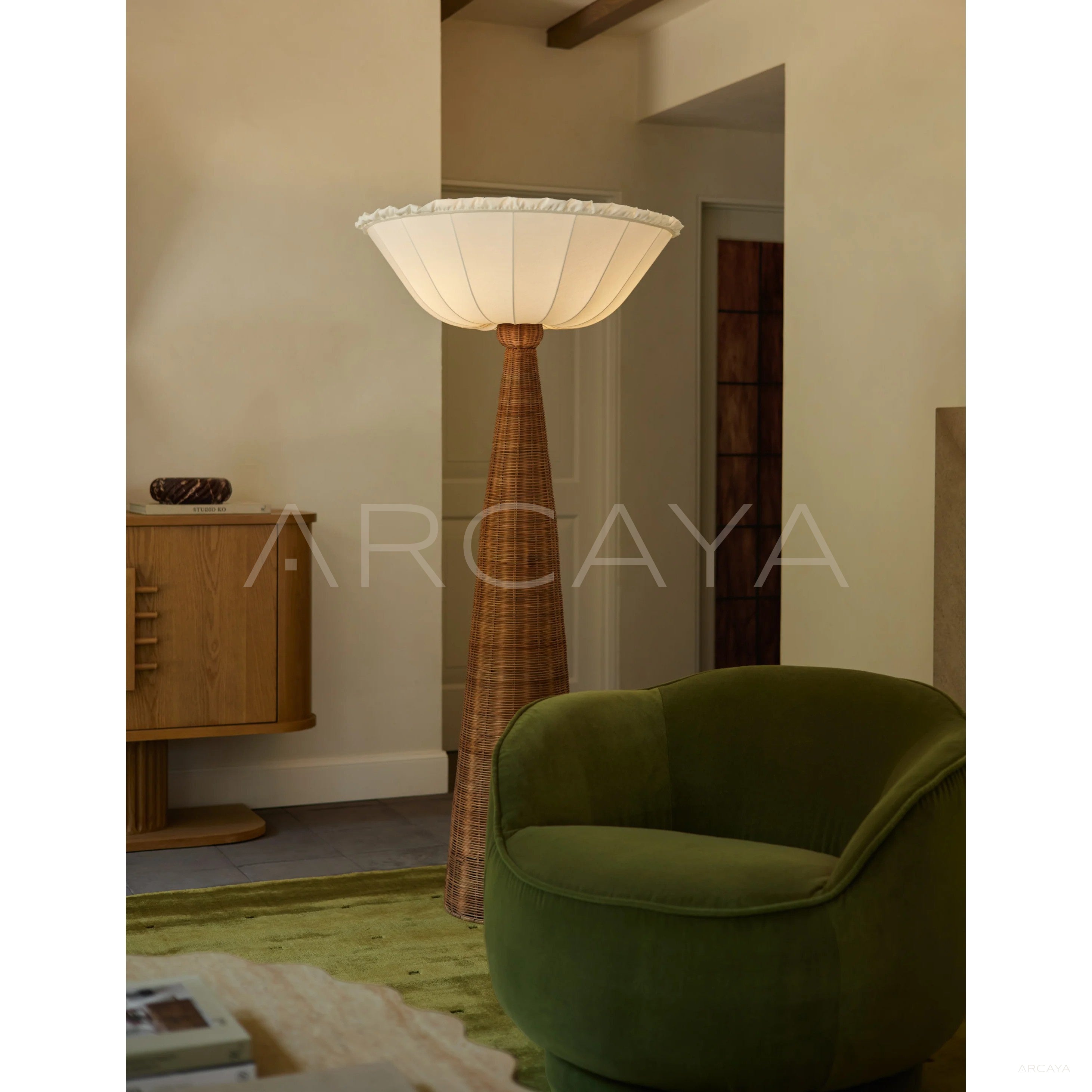 Rattan Cone Floor Lamp