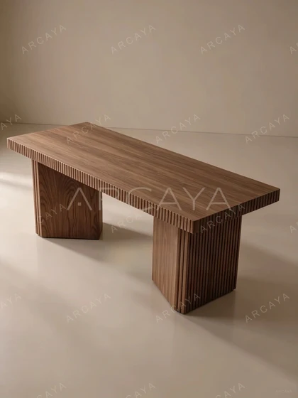 Fluted Oak Dining Table — view 02