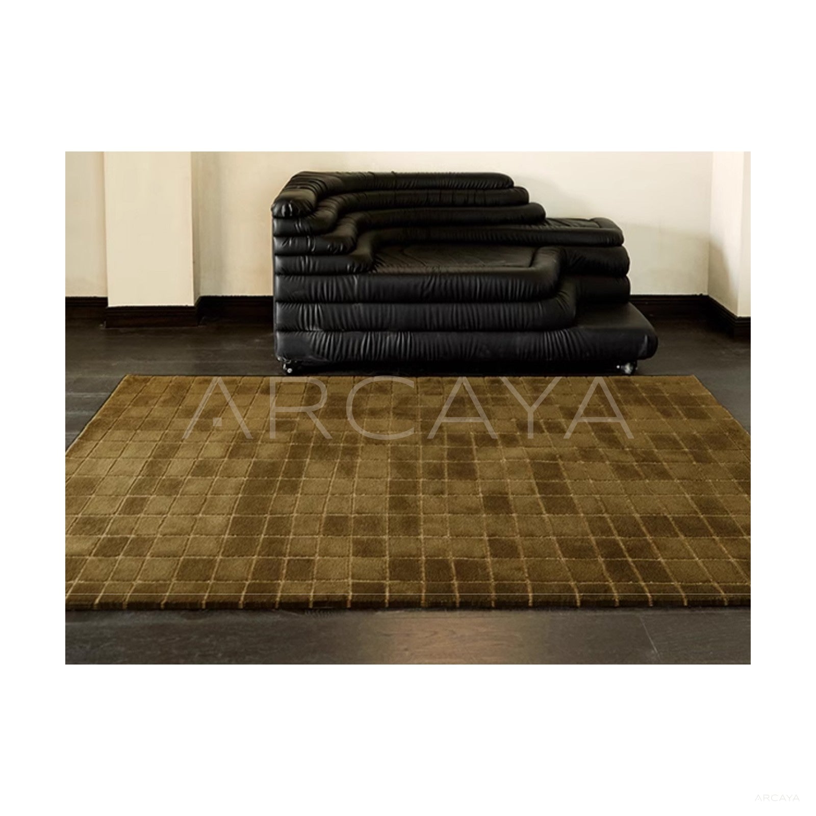 Olive Fine Check Rug Dsm P004 C03