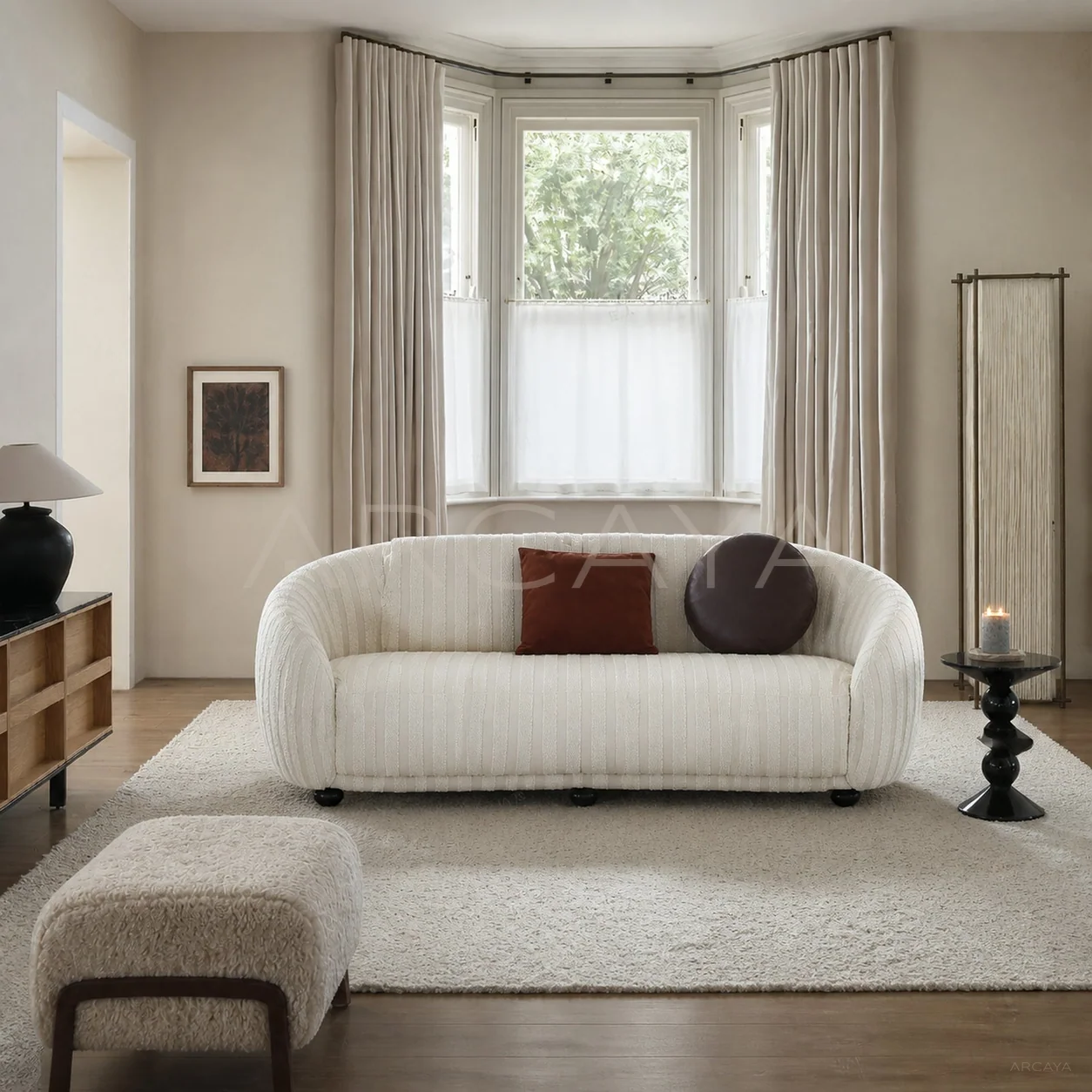 Elara Elm Straight Sofa - product view 01