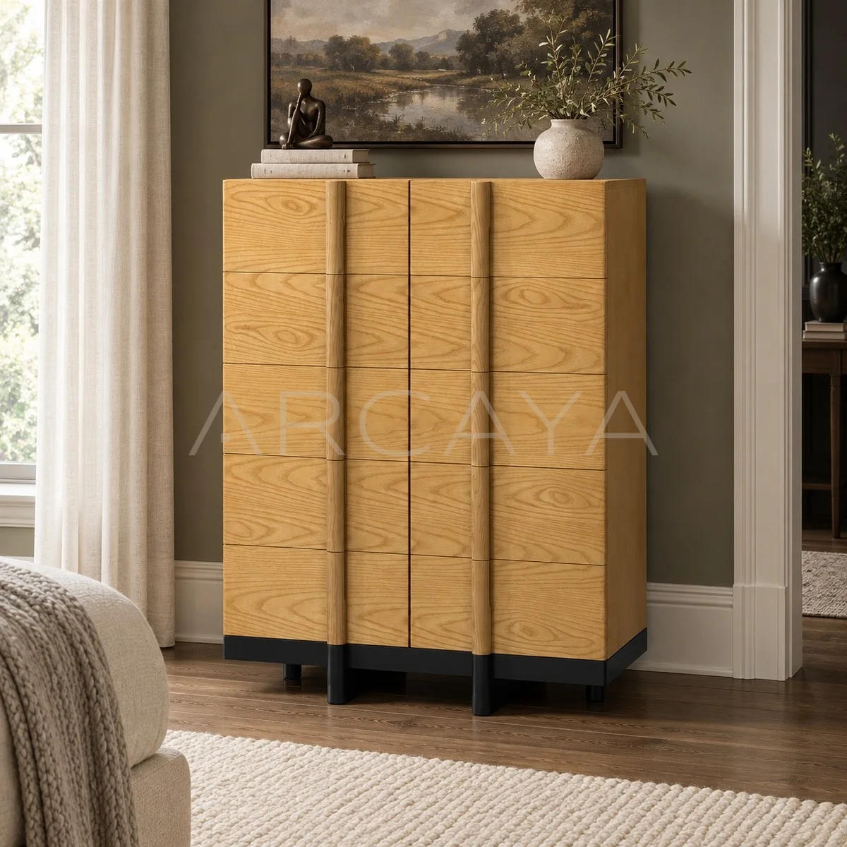 Mid Century Solid Wood Chest Of Drawers - main