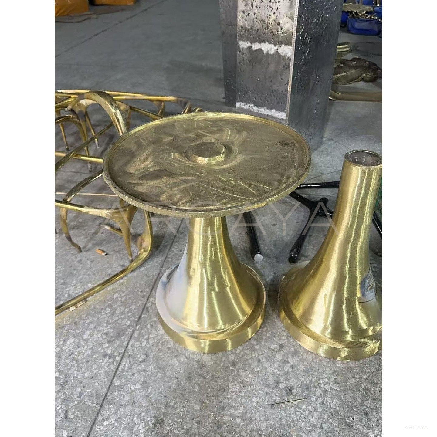 Forged Brass Small Side Table - scene