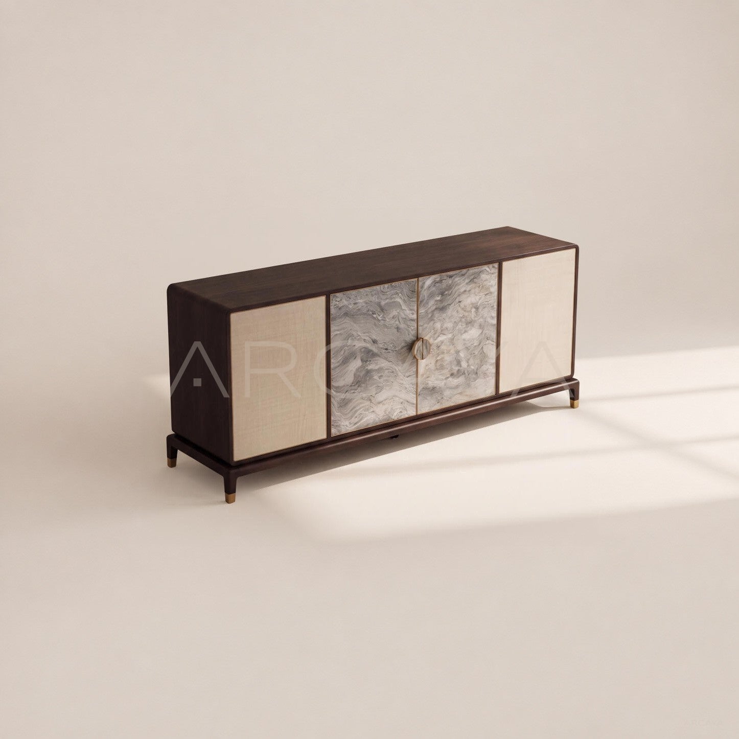 New Chinese Stone Fabric Four Door Sideboard