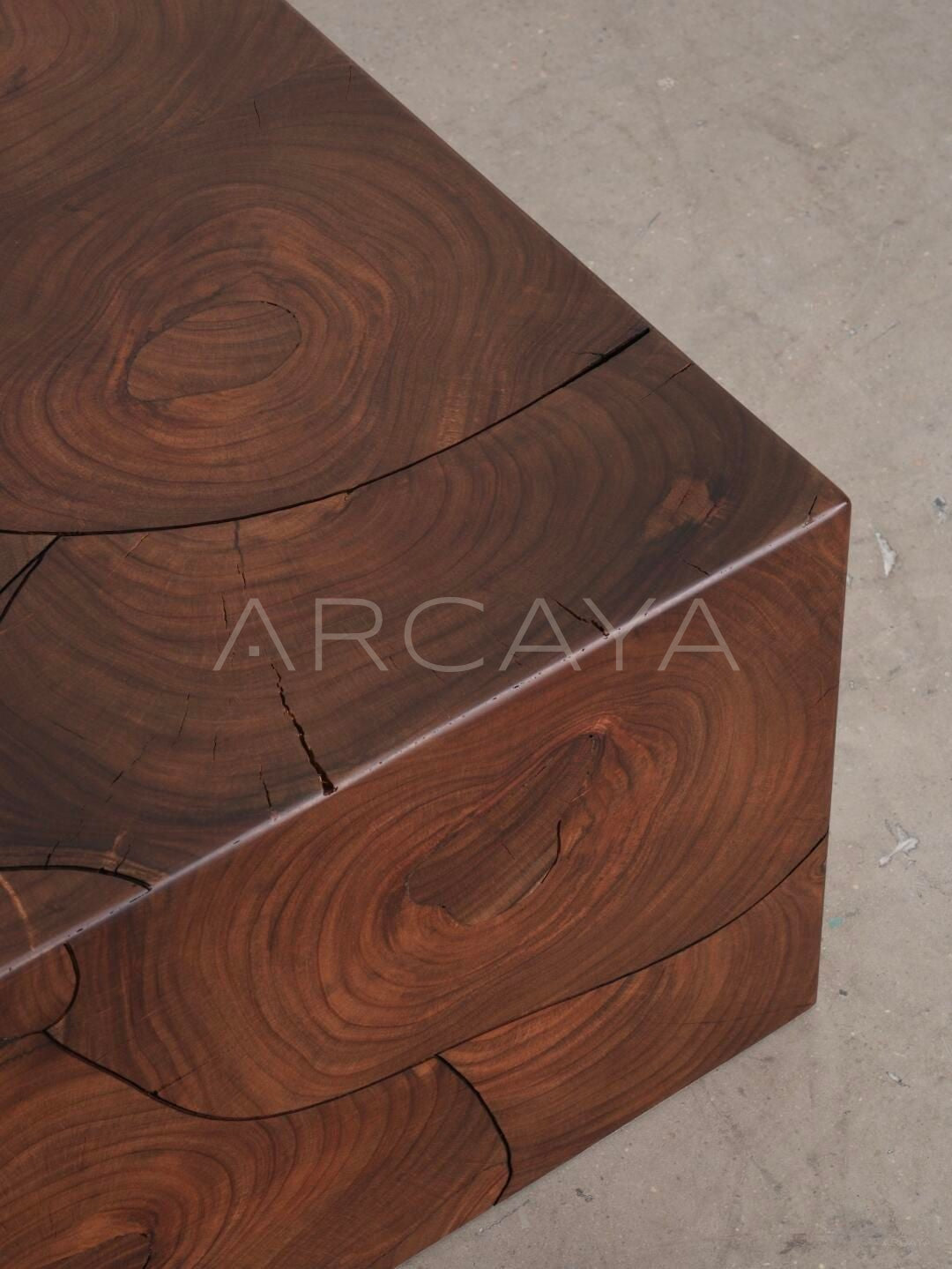 Wood Grain Patchwork Art Side Table - detail