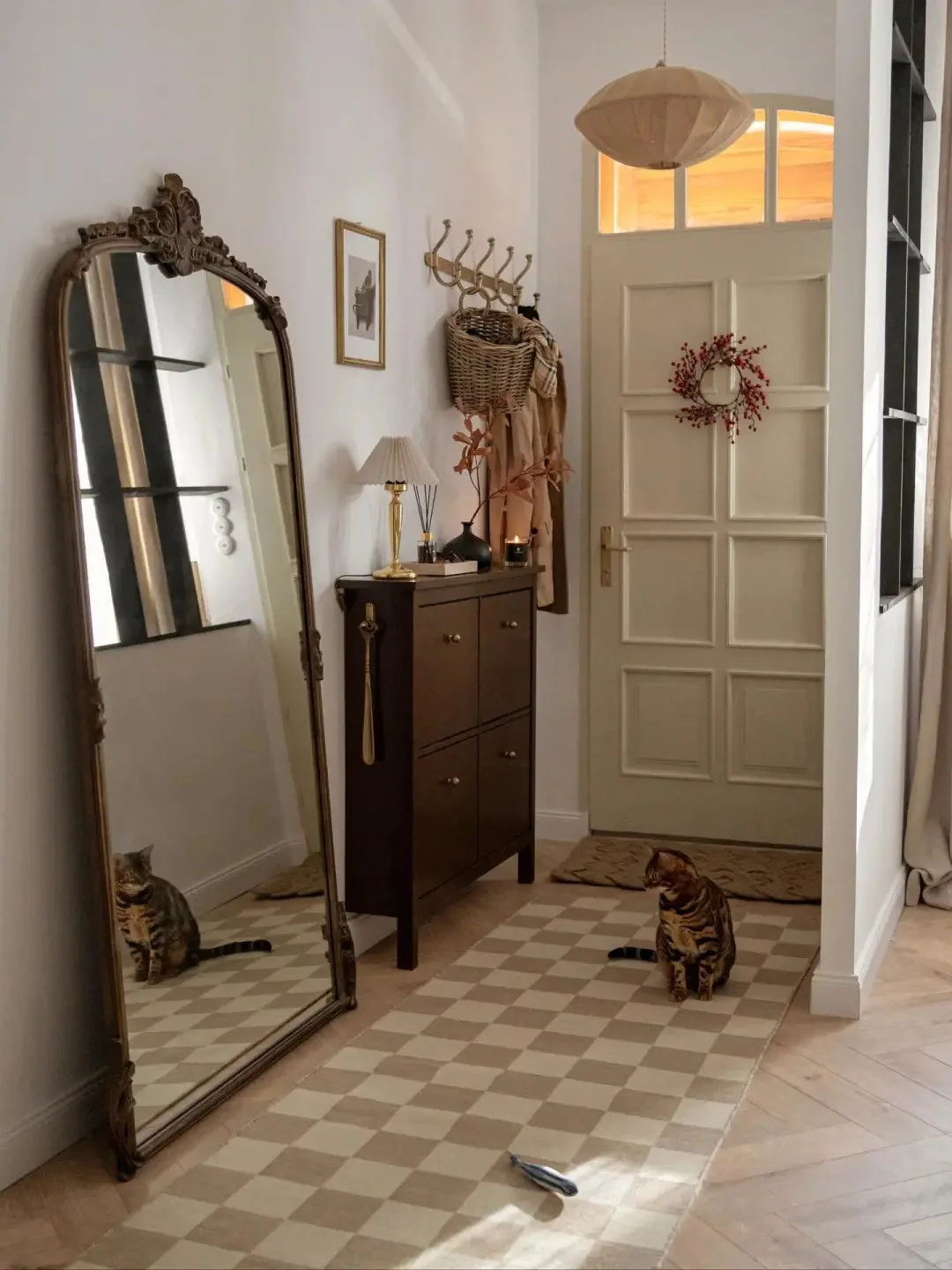 Make a mirror and dresser zone feel intentional