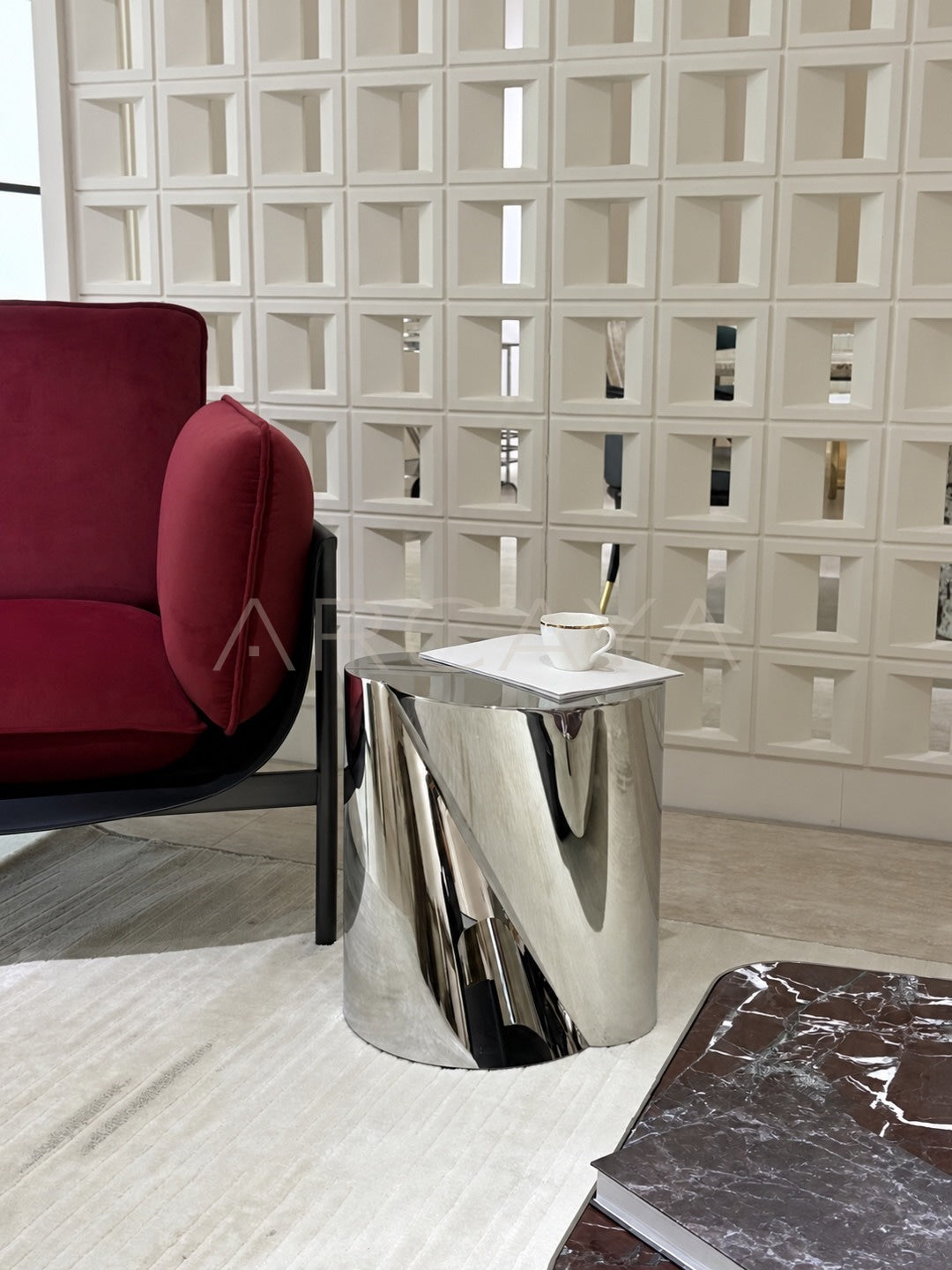 Noor Style Sofa Side Table - scene
