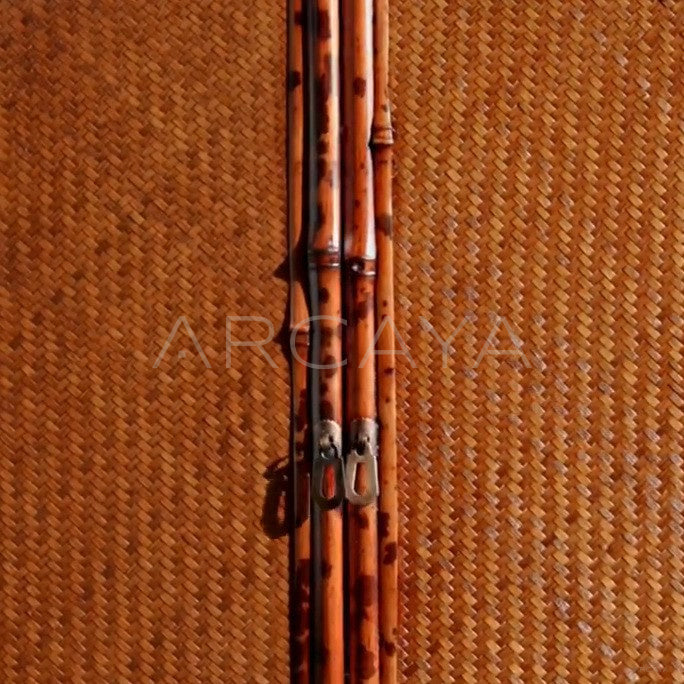 Bamboo Woven Double Door Tall Cabinet - detail