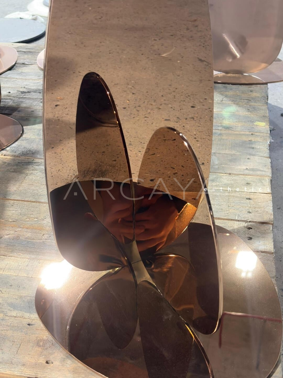 Mushroom Drop Marble Side Table - scene