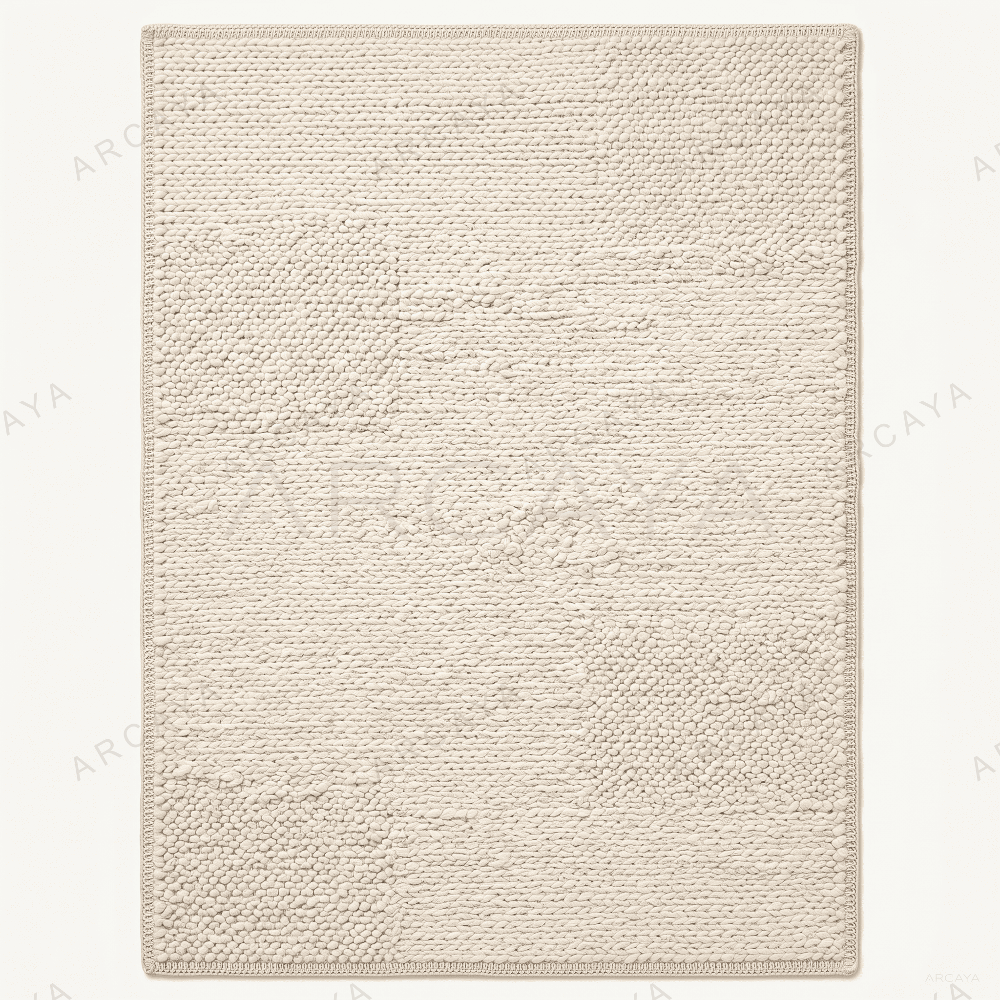 Textured Knit Neutral Tone Area Rug