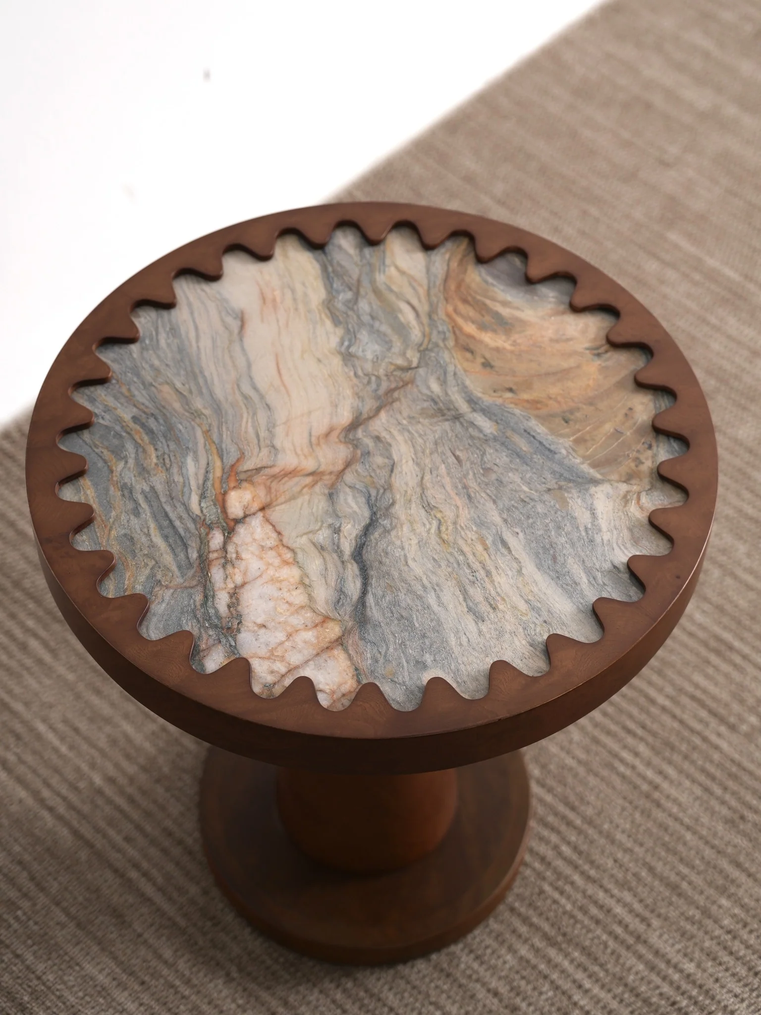 A00046 Side Table in a finished interior.