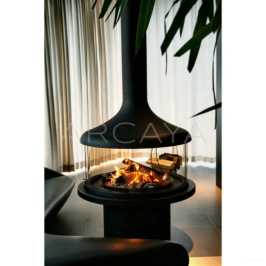 Suspended Fireplace Home - scene